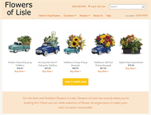 Tablet Screenshot of flowersoflisle.com